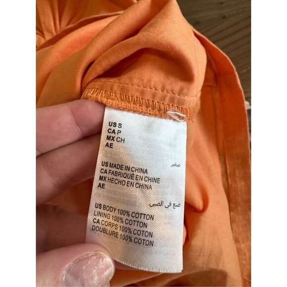 NEW And Now This Orange Twist Cutout Cotton Mini Dress Size Small Summer - Picture 7 of 7